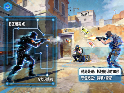 CSGO 职业比赛投掷物点位与残局处理画面